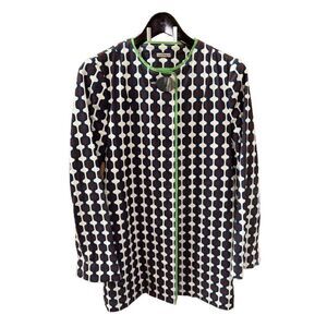 Maliparmi Gaia Women Macro Maze Cotton Jacket Button Snap Pockets US 10 IT 46